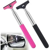 Side Mirror Squeegee, 2 PCS Car Mirror Squeegee, Retractable Car Rearview Mirror Wiper for All Vehicles, Universal Automotive Accessories(Black/Pink)