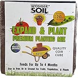 Wonder Soil Expand and Plant PREMIUM Planting Mix Nutrient Cube | COCONUT COIR, WORM CASTINGS, MYCORRHIZAE, NUTRIENTS, and water saving POLYMERS for ALL GARDENING!MADE IN THE USA