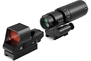 Feyachi red dot magnifie with RS-30 Reflex Sight Combo, Multiple Reticle System Red Dot Sight & Magnifier Combo Built-in Flip Mount