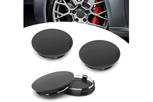 Flygun 4 PCS Car Wheel Center Hub Cover, 60MM/2.36In OD 56MM/2.2In ID Wheel Center Caps, ABS Rust-Proof Durable Snap-in Vehicle Rim Hub Caps Accessories (Balck)