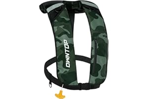 Owntop Manual Inflatable Swim Jacket, D-Ring Attachment, Storage Pocket with Zipper, 24g CO2 Cylinder Included, Low Profile for Kayak, Fishing, Paddle Sports