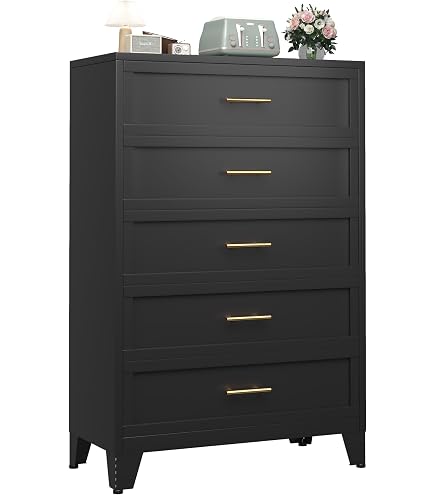 Amazon.com: LCAOPC Black Metal 4 Drawer Dresser for Bedroom, Chest of  Drawers for Closet, Bedroom Dressers with Drawers, Metal Dressers & Chests  of Drawers for Office, Bedroom, Living Room and Entryway :