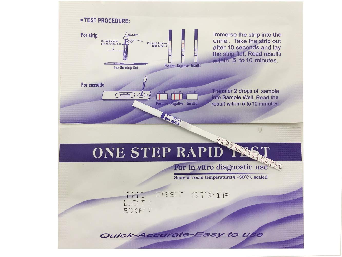 30 Pack - Urine THC Drug Test Marijuana Strip with 30 Free Urine Cups, THC Test Strips for Marijuana, Home Cannabis (Cannabinoids) Urine Test Strips at Cut-Off Level 50ng/ml,