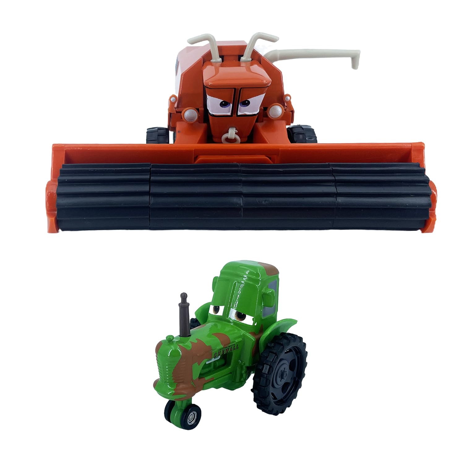 2PCS Portable Small Toy Car 1:55 Diecast Model Metal Body Racers for Preschool Kids 3+ Year Boy Gift (Orange+GreenBrown)
