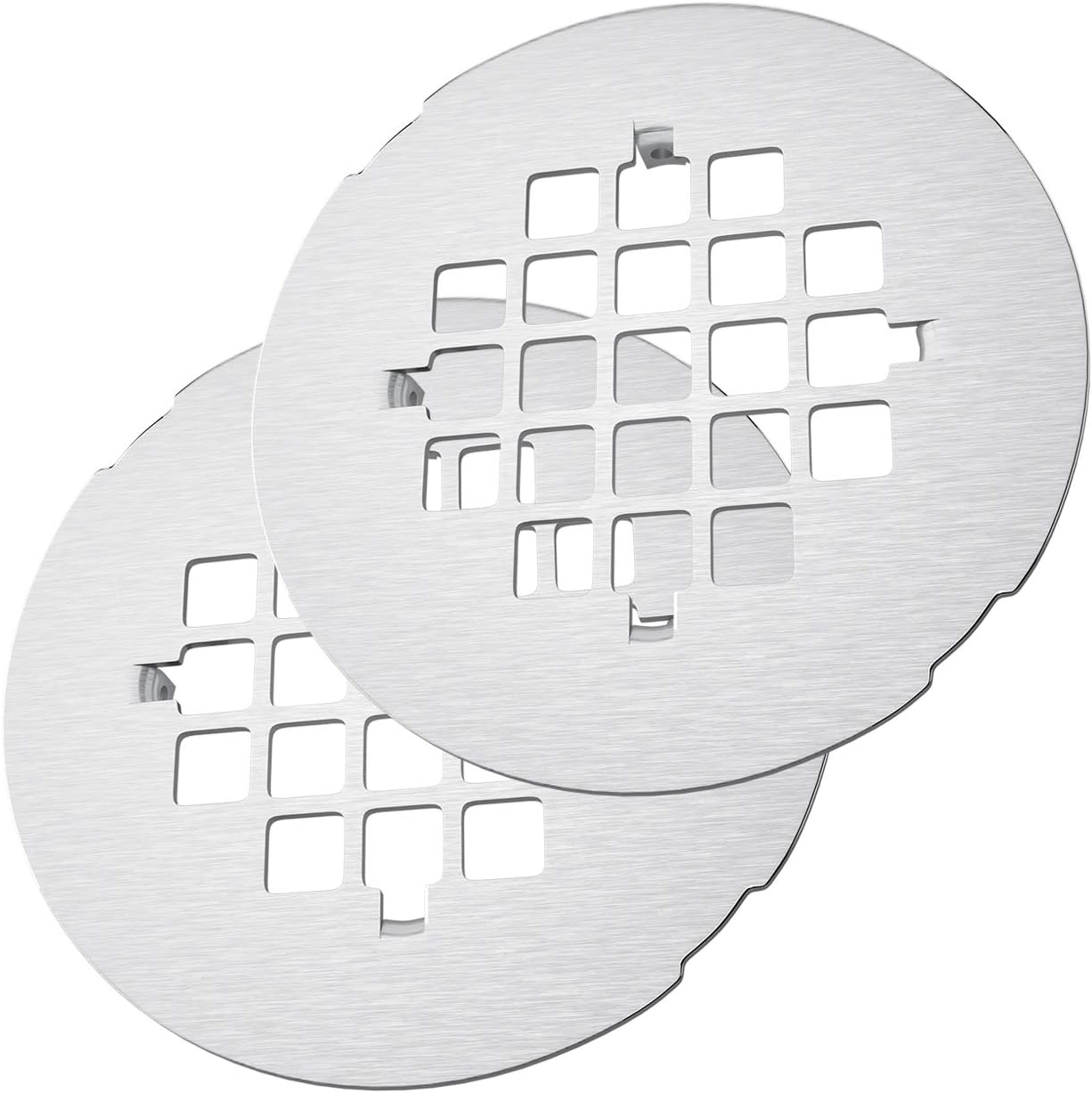 USHOWER SnapIn 41/4 Inch Shower Drain Cover, SUS304 Stainless Steel Brushed, 2 Pack, Easyto
