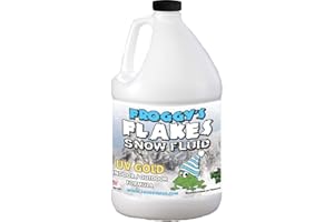 FROGGY'S FOG Froggys Flakes - 1 Gallon - Ultraviolet Gold - UV Snow Machine Juice Fluid - Ultra Dry Formula (30-50 Feet Float/Drop)