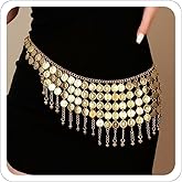 Pirate Waist Chain 14K Gold Chain Belt for Women Pirate Accessories Renaissance Jewelry Coin Waist Chain Belly Body Chains Fashion