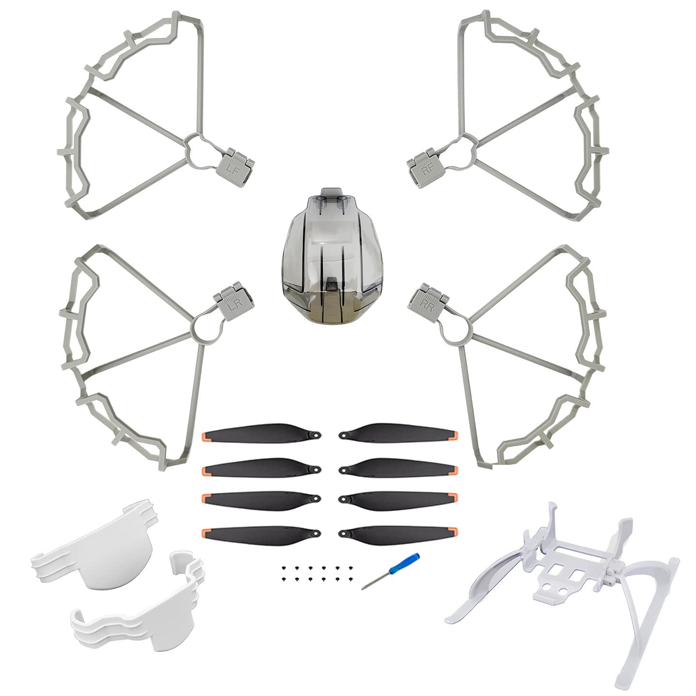 Full Set 2 Pairs of Propellers & Propeller Guard & Landing Gear & Propeller Holder & Lens Cover Guard Compatible with DJI Mavic Mini 3 Pro Accessories