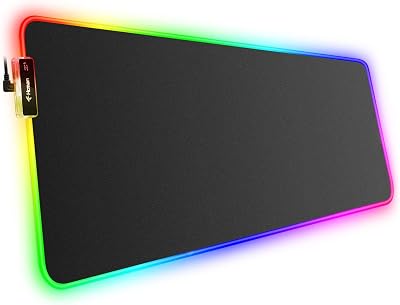 Hcman RGB Gaming Mouse Pad Large 800x300x4mm XXXL Non-Slip Base Black