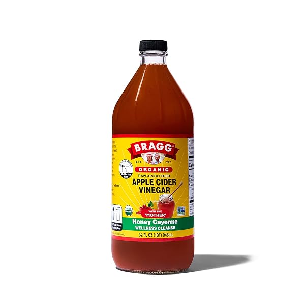 BRAGG ORGANIC APPLE CIDER VINEGAR HONEY CAYENNE WELLNESS...
