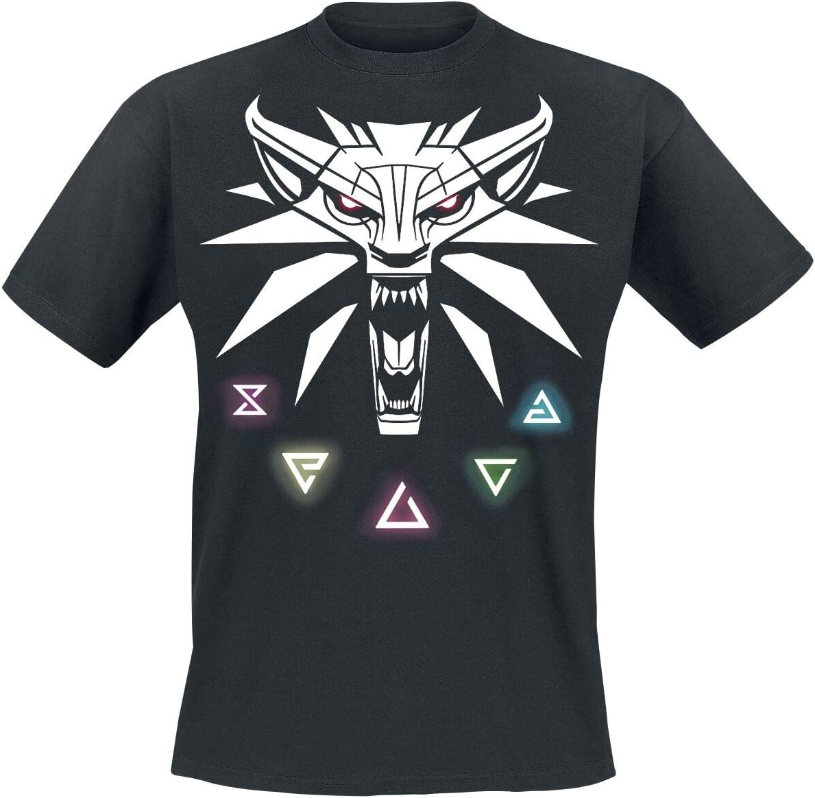 The Witcher Signs of The Witcher Men T-Shirt Black XL, 100% Cotton, Regular
