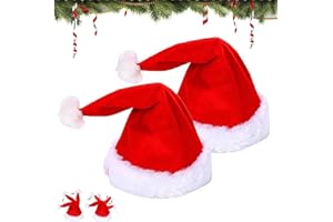 Electric Christmas Hat, Electric Christmas Santa Hat, Electrics Swing Moving Santa Hats with Music and Motion (2pcs)