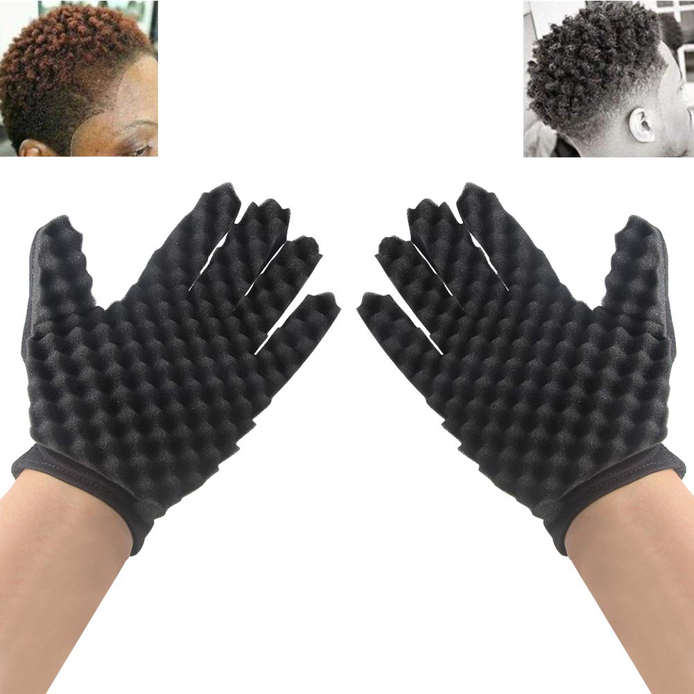 Hair Sponge Brush INTVN,Hair Sponge Gloves,Curls Coil Magic Tool,New Double Side Two in One Magic Twist Hair Sponge Afro Braid Style Dreadlock Coils Wave Hair Brush Sponge Gloves