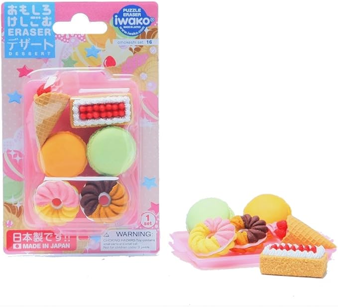 IWAKO eraser 1 pack. (Six eraser), Blister pack eraser