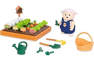 Li'l Woodzeez – 31 Pieces Garden Playset with Sheep Figure – Pretend Play Gardening Tools & Accessories for 3+ Years – Fun Do