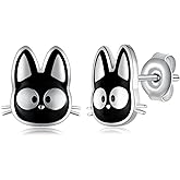 Elephant/Axolotl/Black Cat/Cow/Koala/Lion/Hedgehog/Mermaid/Panda/Fox/Butterfly Earrings for Women 925 Sterling Silver Animal Earrings Cute Animal Jewelry for Women