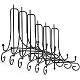 Sntieecr 6 Pack Iron Display Stand, Iron Easel Plate Photo Holder Stand for Home and Office Decoration Display Pictures, Books and Arts (Black, 4 Inch and 6 Inch)