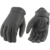 Milwaukee Leather MG7522 Men&rsquo;s Black Leather Waterproof Cruiser Glove w/Gel Palm