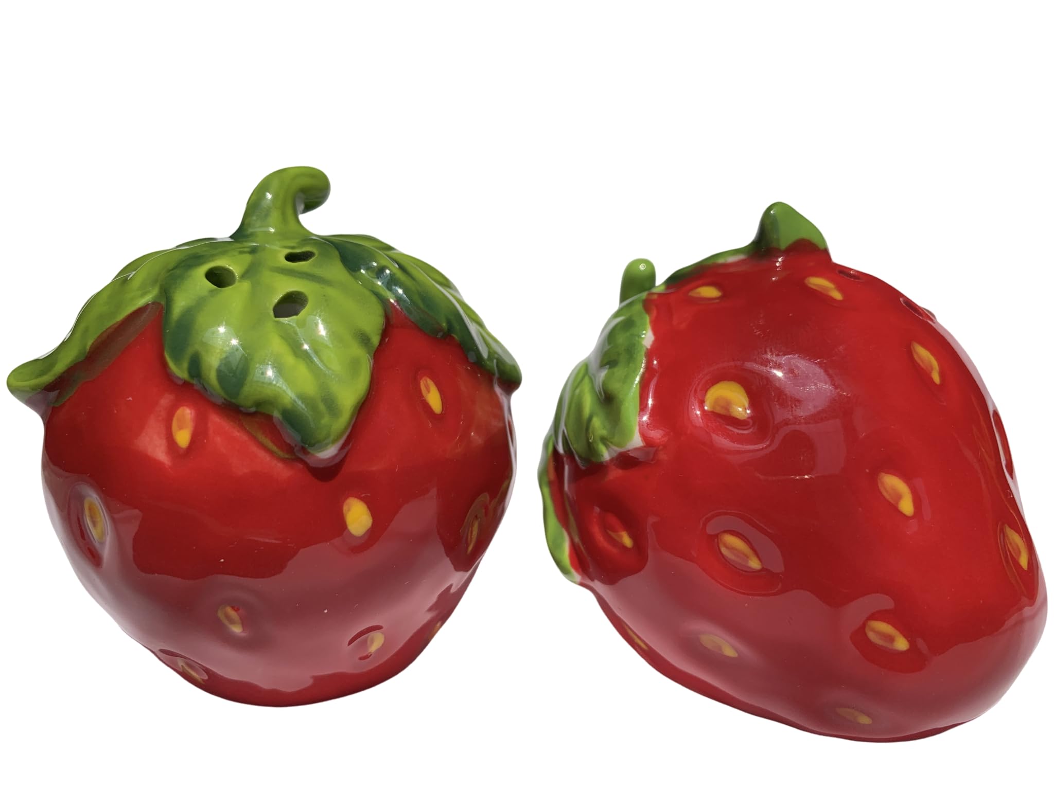 Strawberry Shape Salt and Pepper Shakers, 2-Piece Set | Spice Dispenser Storage Canisters