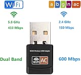 FILOWA 600Mbps WiFi Adapter USB 2.0 Nano AC Dual Band 2.4 5GHz Realtek RTL8811CU view 2