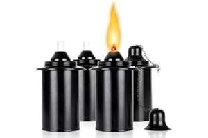 Lunluarai 12oz Torch Replacement Canisters, Bamboo Lantern Refillable Torches, Decorative Torch Canister Replacement for Yard, Patio, Deck, Garden, Party, Landscap (12OZ-4PCS)