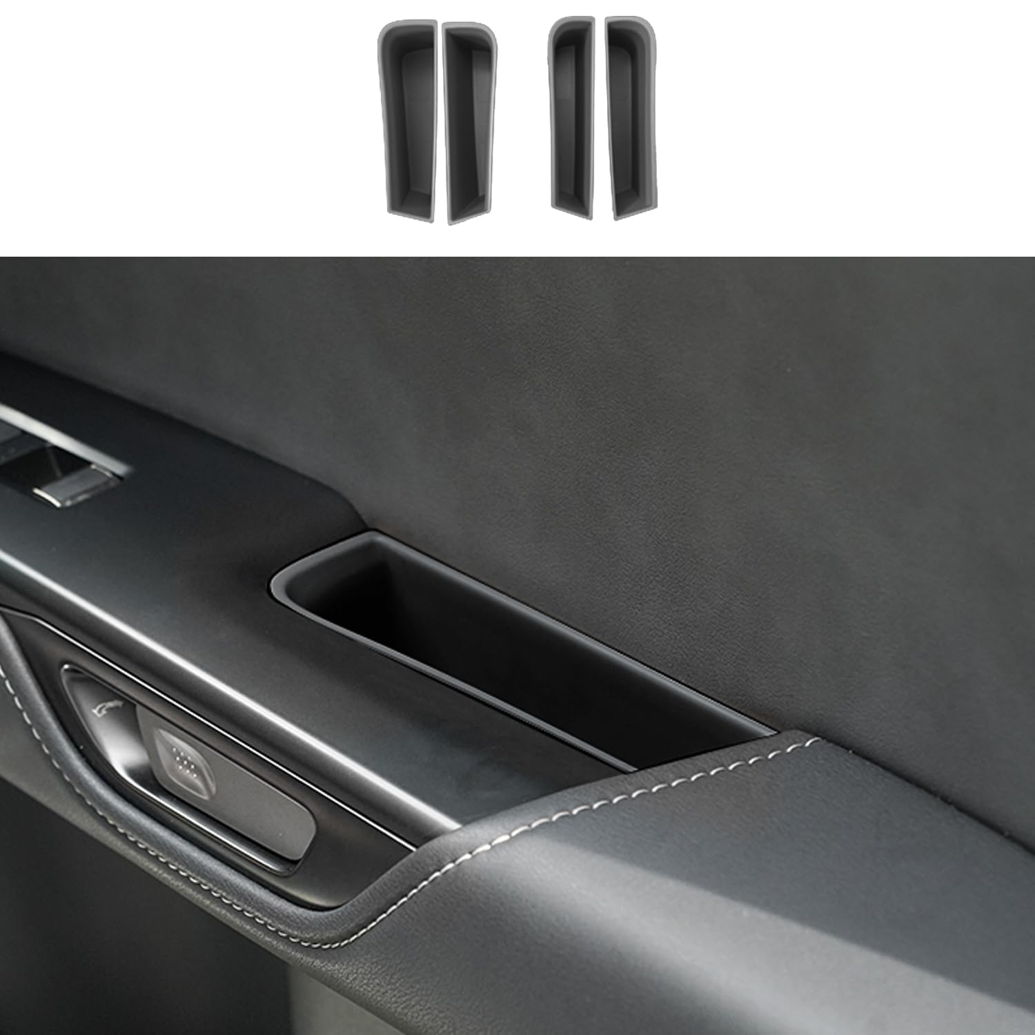 Photo 1 of Treesiche Front Door Side Storage Box Organizer Tray Pocket Armrest Container Interior Accessories for NX 2022 2023 2024 2025(Black 4pcs)