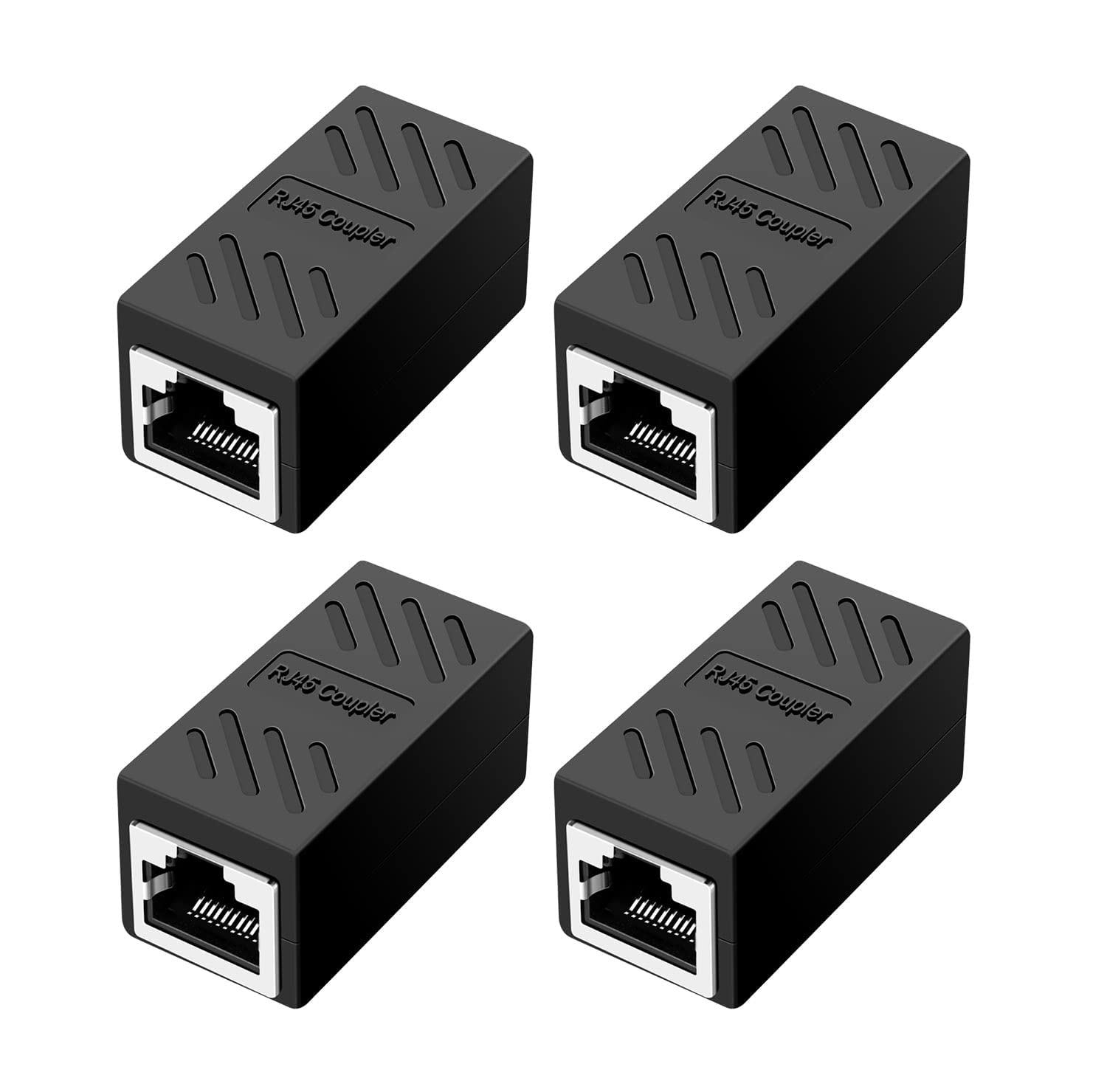 Sinonome RJ45 Coupler, Ethernet Inline Coupler, Ethernet Extension Adapter Network Connector for Cat7/Cat6/Cat5e/Cat5 Ethernet Network Cable Coupler Female to Female (4)