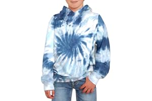 GAMISOTE Unisex Kids Tie Dye Sweatshirt Boys Girls Hooded Kangaroo Pocket Pullover Hoodies