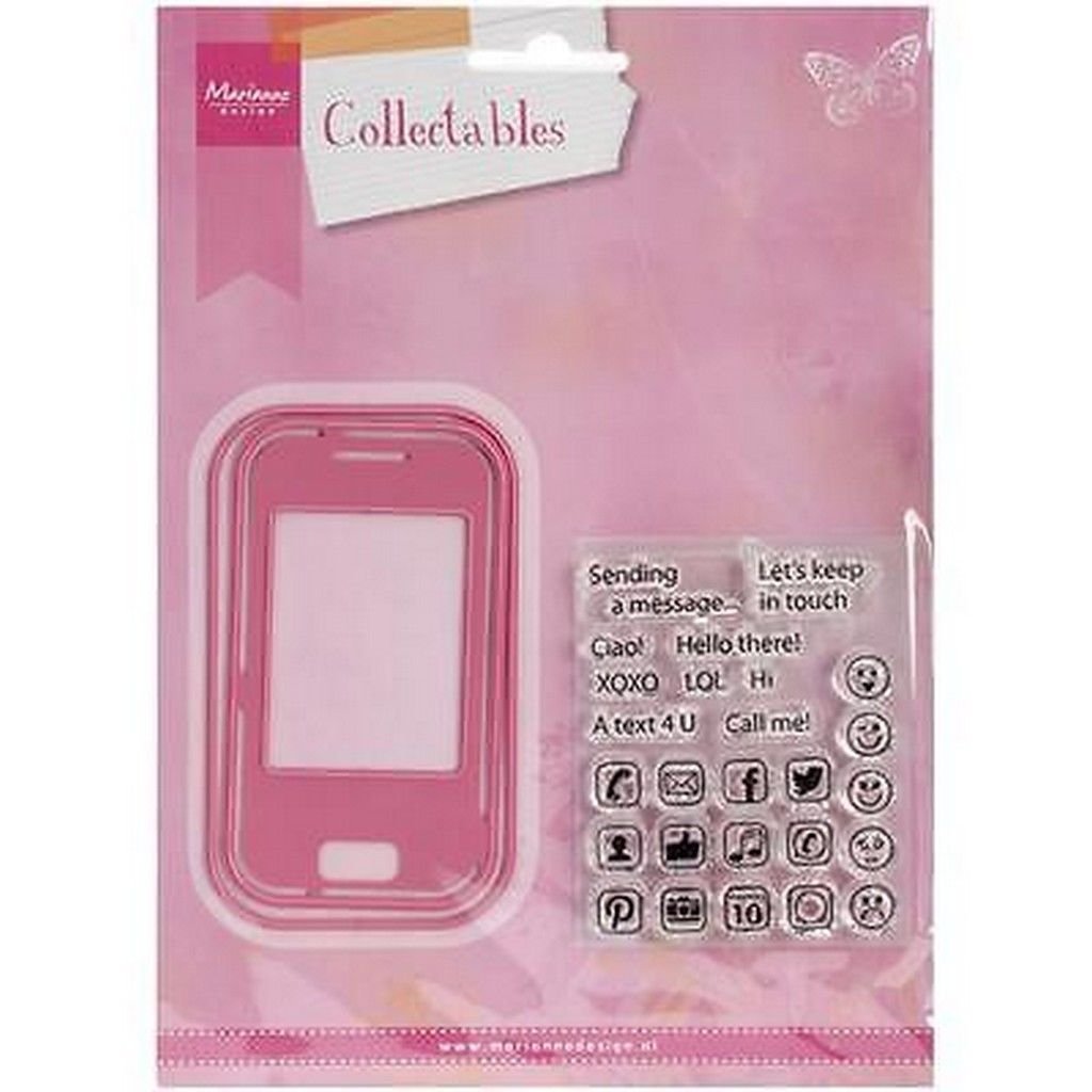 Marianne Design Fustella Collectables Smartphone, Metal, Pink, 5.8 x 10 x 0.4 cm