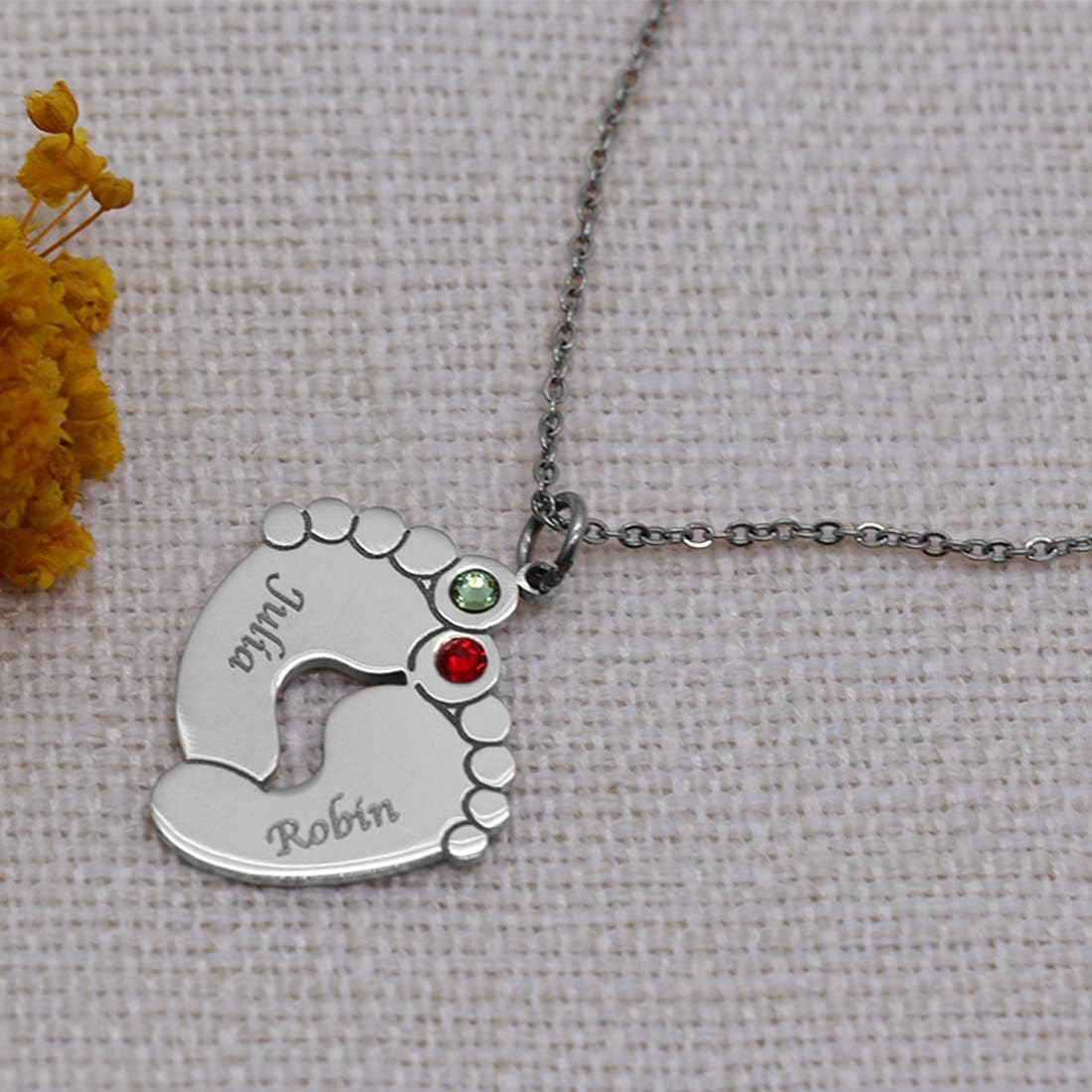 Yandam Inlay Birthstone and Custom Name 