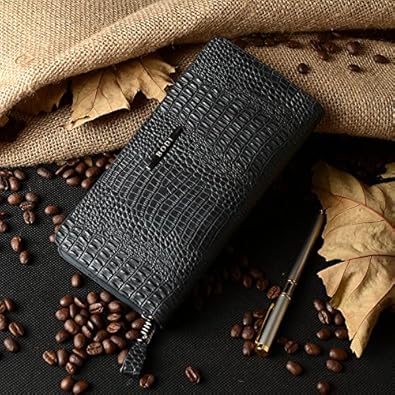 Amazon ビジカジ両用 クロコダイル型押し長財布 ラウンドファスナー ウォレット キーケース セット 人気 オシャレ ランキング Pu レザー メンズ レディース 兼用 カジュアル ファッション ブラック Nexus 財布