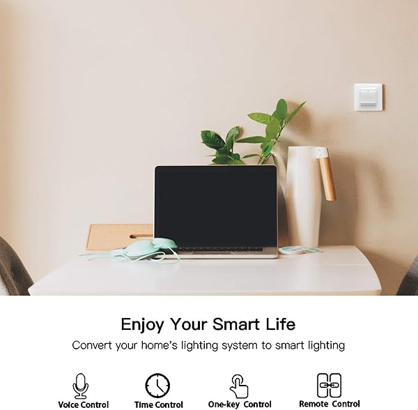 WiFi Smart Push Button 1 Interruptor de pandillas Desmontable libremente Desmontable de la placa de pared Smart Home Automation Smart Life Tuya App Control remoto Trabajar con Amazon Alexa Google Home