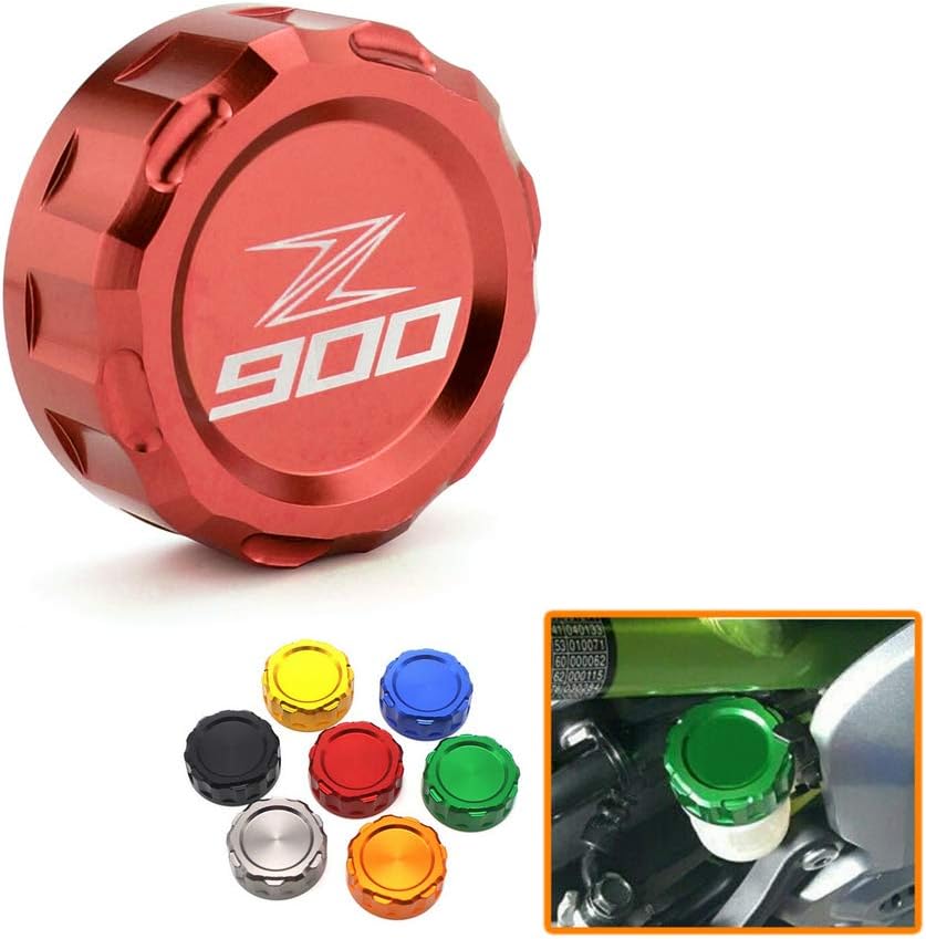 Heinmo New CNC Aluminum Oil Cover Rear Brake Fluid Reservoir Cap Cover For Kawa' Z900 Z800 Z650 Z750 Seven color (red)