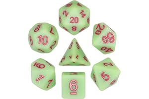 Frosted Green Dice Set,DND Polyhedral Dice Full Set 7 Piece Handmade Matte D and D Dice for RPG,MTG,Dungeons and Dragon D&D T