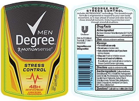 Degree MenMotionsense Stress Control Anti Perspirant Stick, 2.7 Ounce