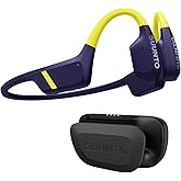SUUNTO Aqua Swimming Open-Ear Bluetooth Headphones, 32GB MP3 Bone Conduction Player for Running & Cycling, Head Movement Control & Dual-Mic, IP68 Waterproof, 30H Playtime w/Powerbank, Lime Blue
