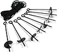 King Canopy A8200 8-Piece 15-Inch Anchor Kit with Rope, Black