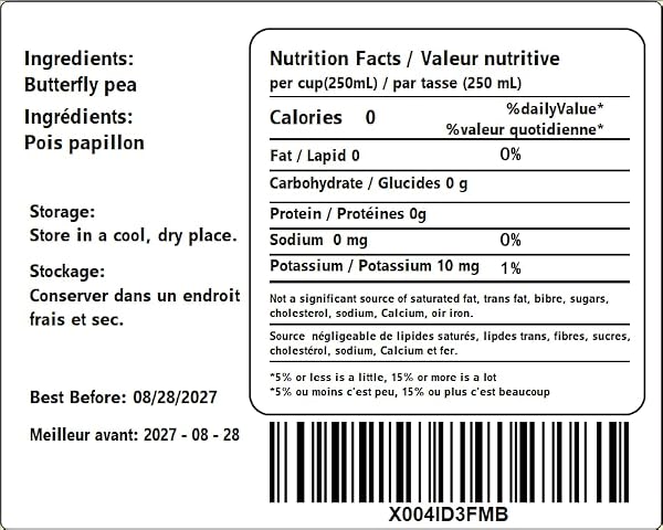 100% PURE NATURAL BUTTERFLY PEA FLOWER TEA (蝶豆花茶) – 100G/3.5OZ, NON-GMO, PREMIUM DRIED FLOWERS FOR VIBRANT BLUE & PURPLE DRINKS AND NATURAL FOOD COLORING, RICH IN ANTIOXIDANTS