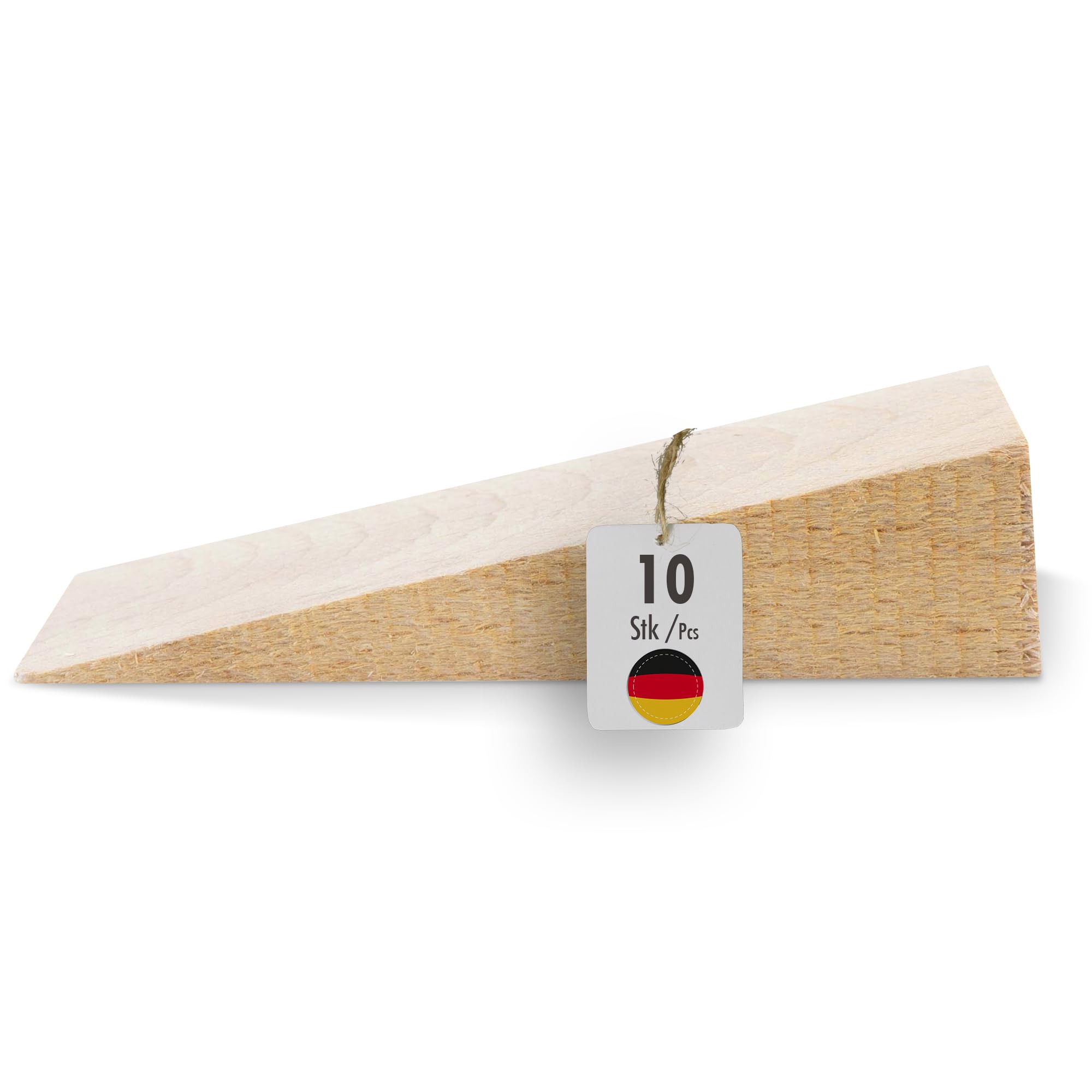haggiy Hardwood Wedge - Wooden Wedge Set - Natural Beech Wedges - Door Stopper - Ideal for Furniture, Assembly, DIY - (LxWxH) 80 x 25 x 20 mm (10 Pcs.) — image 1