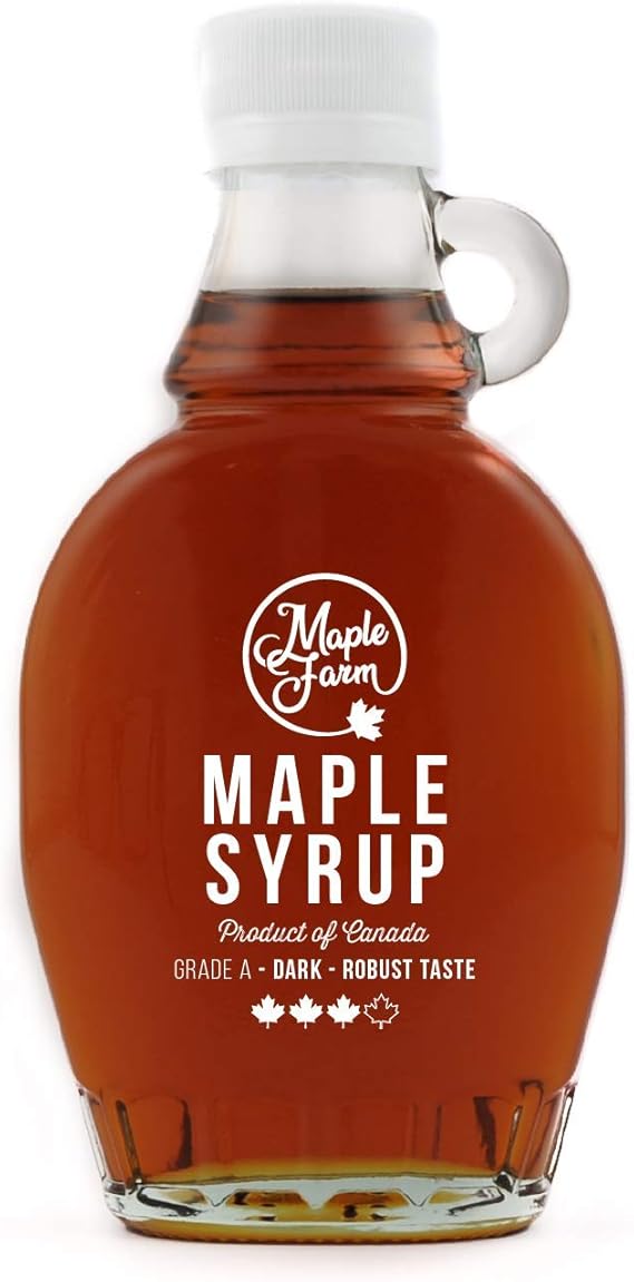 Maplefarm Pure Canadian Maple Syrup Dark 189ml 250g Grade A Pure Maple Syrup Canadian Maple Syrup Pancake Syrup Gluten Free Vegan Amazon Co Uk Grocery