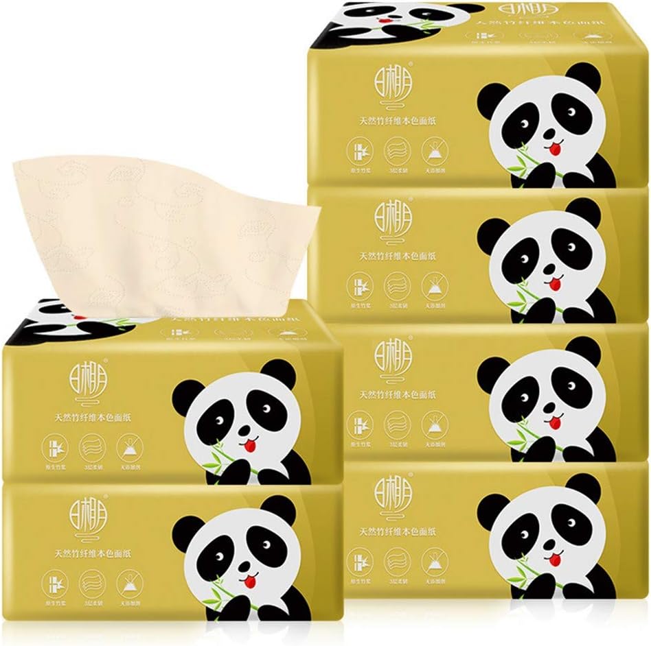 HMROPA 6 Packages x 240 Pcs Disposable Tissues, Recycled and Biodegradable, Made From Natural Native Bamboo Pulp (6 Packages)
