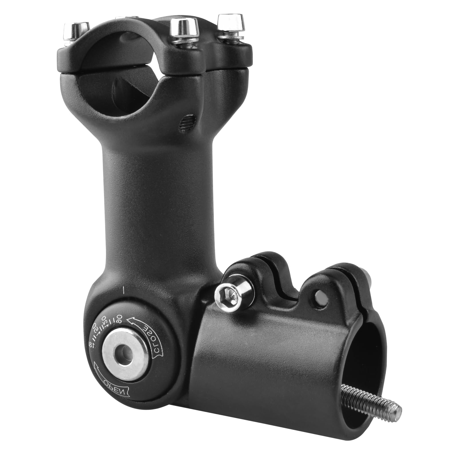 Azarxis Bike Stem 25.4mm 31.8mm Adjustable Bicycle Handlebar Stem 0-90 Degree MTB Fork Stem Extension 60 80 93 100mm for Mountain Bike Road Bike BMX DH Cycle with Hex Key (25.4 x 80mm)