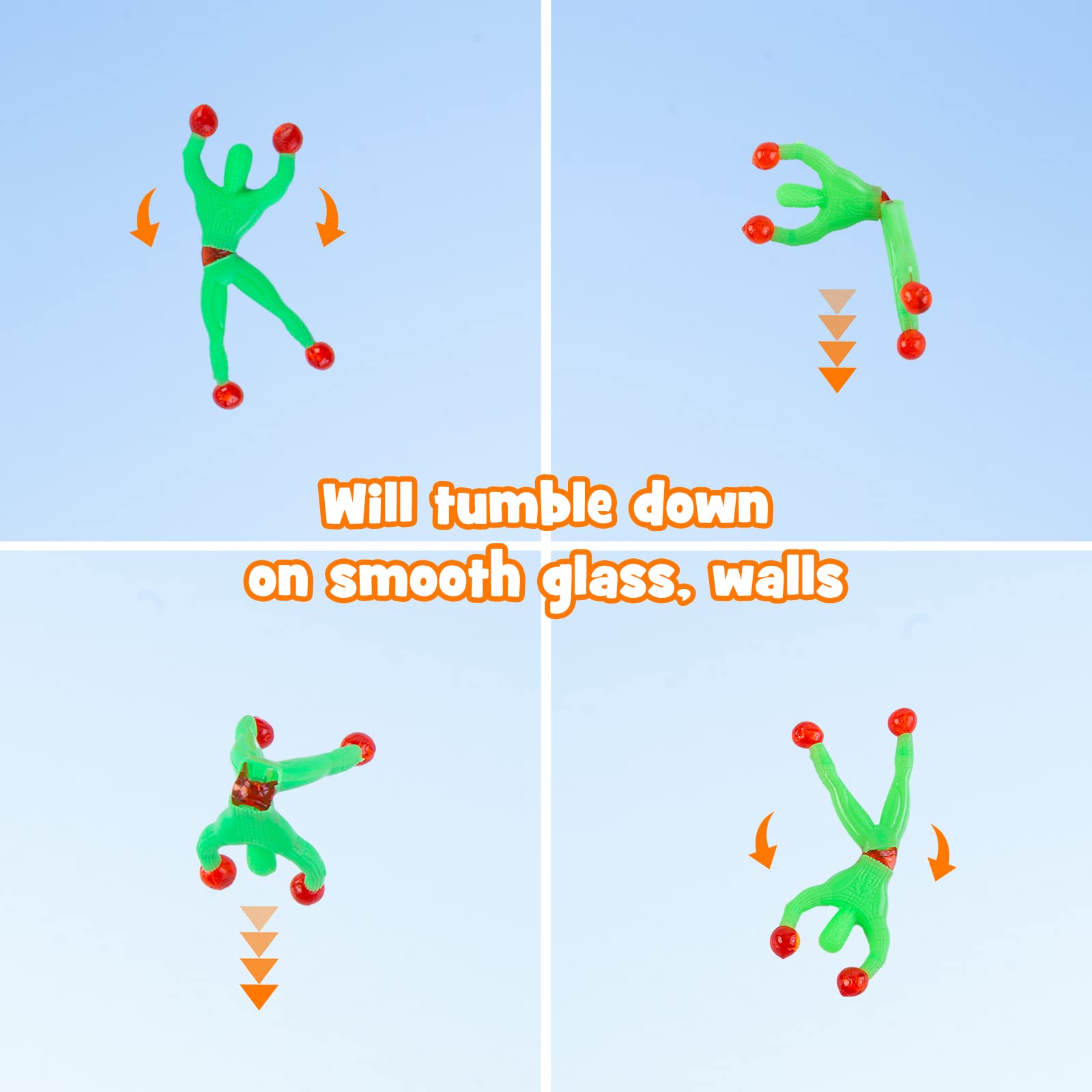 Shindel 50PCS Stretchy Wall Climbers, Climbing Man Sticky Toy Set Fun Fidget Toys, Birthday Goodie Bag Stuffers Kids Classroom School Exchange Prize