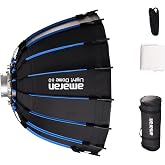 Aputure Light Dome Amaran Softbox 60cm (2ft) Circular Bowens Mount | Light Modifier Studio Softbox with Honeycomb Grid,Quick-Release,for Amaran 60/100/200/300c/150c,Ray 120c/60c,Halo 60x/100x