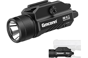 Gmconn 1250 Lumen Tactical Flashlight Pistol Light Rail Mounted LED Gun Light Strobe Weaponlight for Glock Pistol and Picatinny MIL-STD-1913