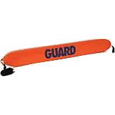 Kemp USA 50 Inch Lifeguard Rescue Tube Guard Logo Professional Water Safety Training Flotation Equipment Closed-Cell Foam Triple Vinyl Coating Nylon Tow Strap