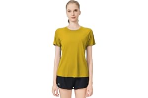 gyprprer 100% Merino Wool Round Neck T-Shirt Women's Short Sleeve Outdoor Hiking, Base Layer Women Short Sleeve
