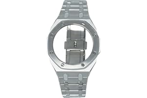 VESECCON GA2100 Stainless Steel Mod Kit, Metal Case Band Set with Polished & Brushed Finish Replacement Strap Compatible with Casio G-Shock GA2100/GA-2110 Watches
