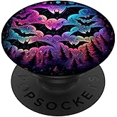 gothic bat spooky bats in front of moon at night PopSockets Adhesive PopGrip