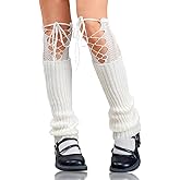 Miaband Leg Warmers Y2k Knee High Fishnet Socks Lolita Ruffle Layered Patchwork Knit Boot Cover Socks for Women